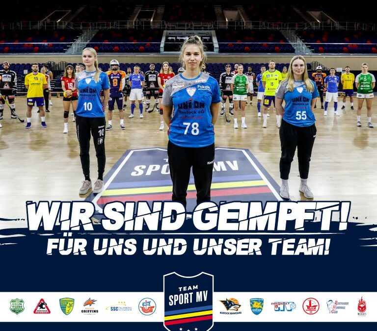 Das Bündnis Teamsport MV wirbt für die Impfung gegen das Corona-Virus.